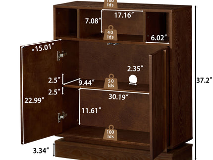 Fluted Sideboard Buffet Cabinet With 2 Doors And Adjustable Shelf, Storage Cabinet For Entryway