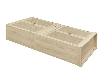 4 Door Storage Cabinet With 1 Drawer And 4 Adjustable Inner Shelves - Natural