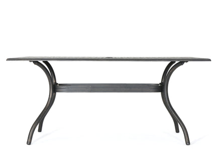 Enchantia - Outdoor Rectangular Dining Table With Weave Tabletop And Flared Legs - Copper