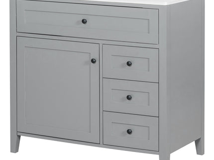 Bathroom Vanity With Sink, Cabinet With 3 Drawers And Adjustable Shelf