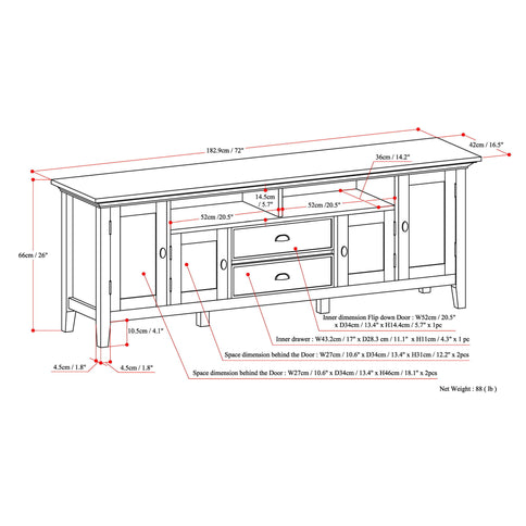 Redmond - TV Media Stand - Distressed Gray