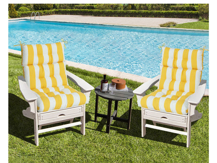 2 Piece High Back Patio Chair Cushion Set, Tufted Adirondack And Rocking Chair Cushions