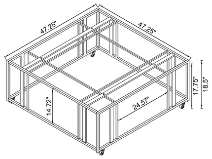 Square Coffee Table - Brushed Brass