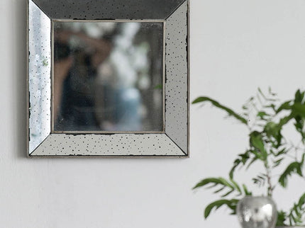 Distressed Accent Mirror, Traditional Style Framed Wall Mirror For Living Room