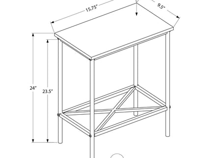 Accent Side Table, Narrow, Small, 2 Tier, Contemporary & Modern