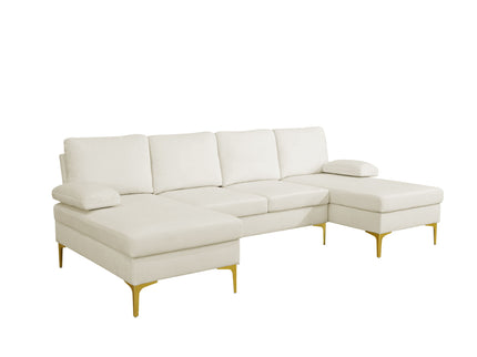 U - Shaped Sectional Sofa With Double Chaise