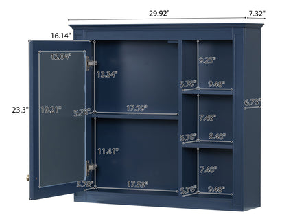 Wall Mounted Medicine Cabinet With Mirror And 3 Open Shelves