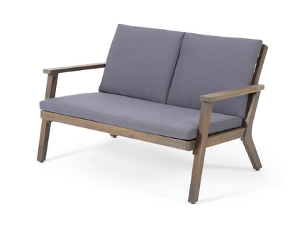 Avacyn - Outdoor Loveseat And Coffee Table Set With Cushions - Dark Gray