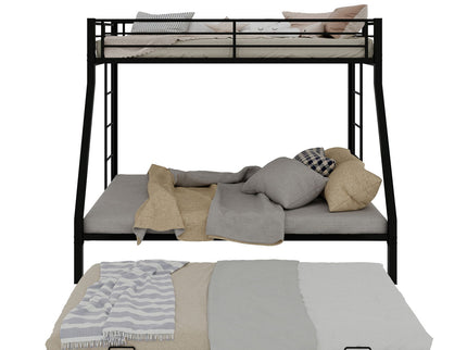 Bunk Bed For Kids, Convertible Frame With Ladders & Guardrail