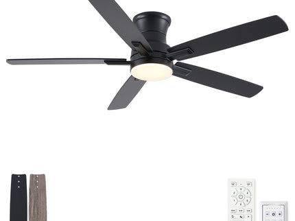 Mordern Flush Mount Ceiling Fan With Light And Remote Control