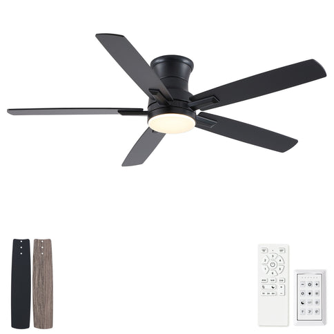 Mordern Flush Mount Ceiling Fan With Light And Remote Control