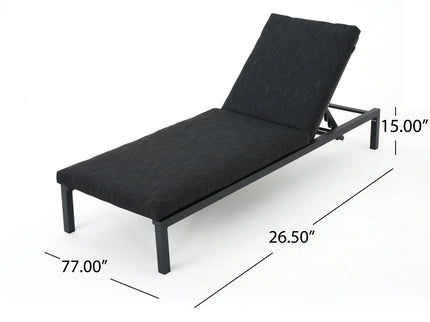 Modern Chaise Lounge With Wate Resistant Fabric Cushions