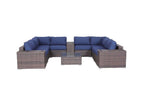 Blue / 2 Pc. U-Shaped Sectional, Table