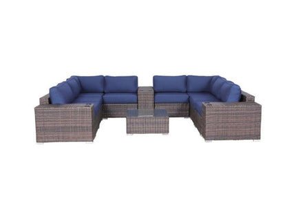 Modern Patio Rattan Sectional Set With Cushions