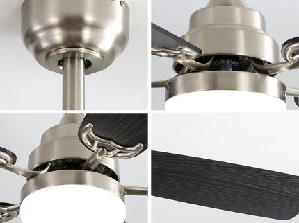 52" Ceiling Fan With LED Light, 6 Speed Remote Control, Reversible DC Motor