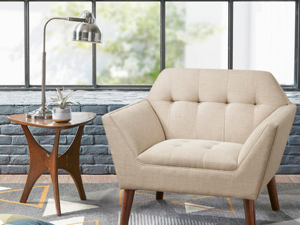 Modern Lounge Chair With Button Tufting