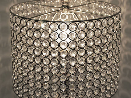 Ashland - Contemporary Table Lamp Round Clear Crystal Beads (Set of 2) - Polished Nickel