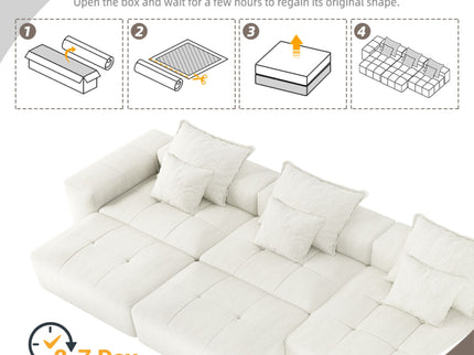 Modern Oversized Diy Combination Modular Sectional Sofa With Pillows