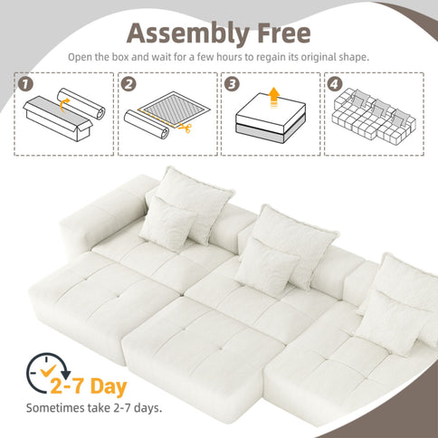 Modern Oversized Diy Combination Modular Sectional Sofa With Pillows