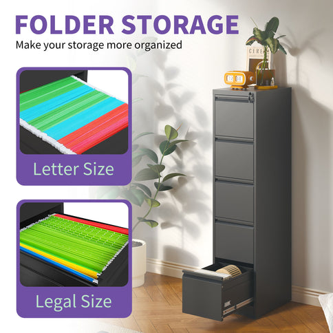 Steel Drawer Vertical File Cabinet With Lock For A4 Legal / Letter Size