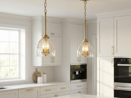 Ember - 3 Candle Lights Chain Pendant - Clear / Gold