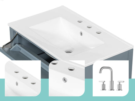 Modern Bathroom Vanity With Sink, 3 Drawers And Adjustable Shelf