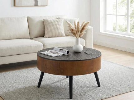 Round Coffee Table With Storage Function For Living Rooms