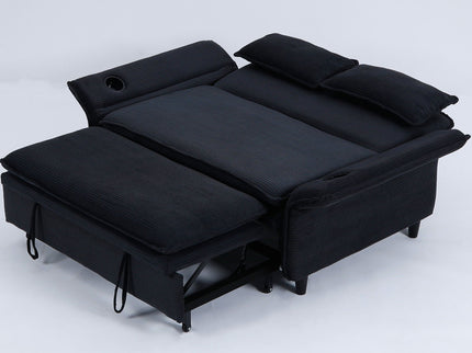 Modern Fabric Multi-Functional Sofa Bed With Adjustable Armrests And Backrests