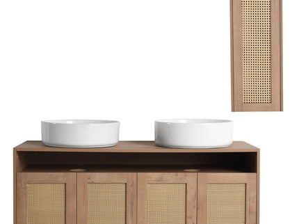 Bathroom Vanity With Art Sink And Side Cabinet, Float Mounting Design