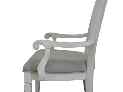 Katia - Arm Chair (Set of 2) - Light Gray / White