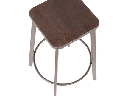 Clara - Industrial Square Barstool (Set of 2) - Espresso