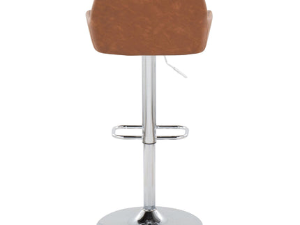 Daniella - Contemporary Adjustable Barstool With Swivel With Rounded Rectangle Footrest (Set of 2)