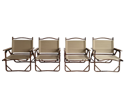 Comfy Foldable And Portable Chair With Armrests, Indoor And Outdoor (Set of 4) - Brown