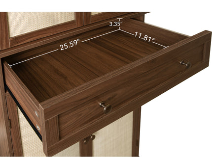 4 Door Storage Cabinet With 1 Drawer, With 4 Adjustable Inner Shelves