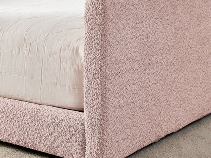 Cute Rabbit Ear Upholstered Platform Bed Frame With Safety Rail