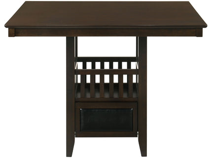 Finley - Square Counter Table With Storage Pedestal Dining Table - Espresso