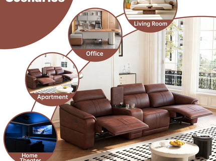 Modular Sofa With Recliners And Cup Holders Sectional Set