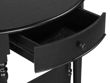 Half Moon Console Table With Drawer & Shelf