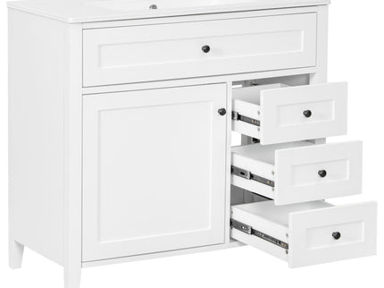 Bathroom Vanity With Sink, Cabinet With 3 Drawers And Adjustable Shelf