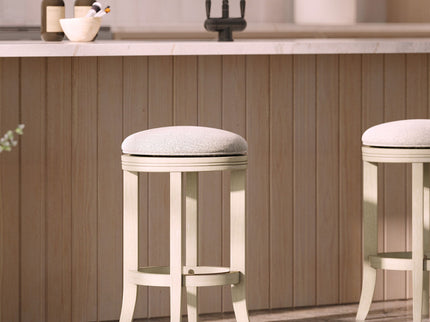 Backless Swivel Stool With Upholstered Seat
