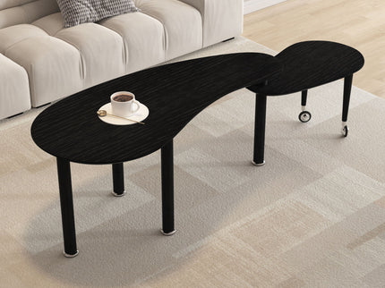 Rotatable Cocktail Table With Solid Legs, 360 Degree Rotating
