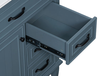 Bathroom Vanity With Sink Top, Flip Drawers, Adjustable Shelf