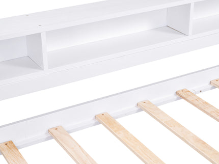 Daybed With 2 Trundles, 3 Storage Cubbies, Built In USB Charging Light