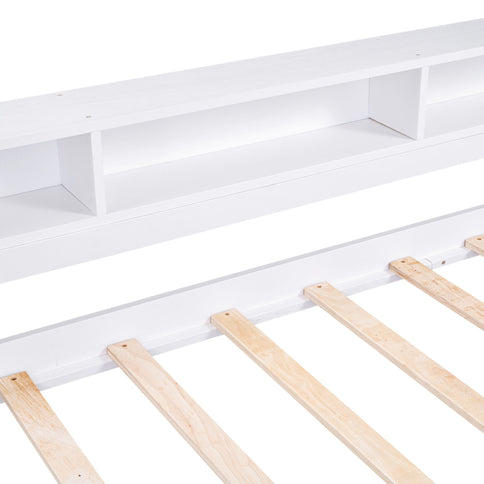 Daybed With 2 Trundles, 3 Storage Cubbies, Built In USB Charging Light