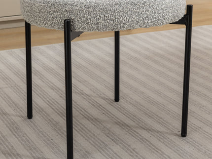 Burbank - Modern Round Boucle Dining Chairs (Set of 2) - Black / White