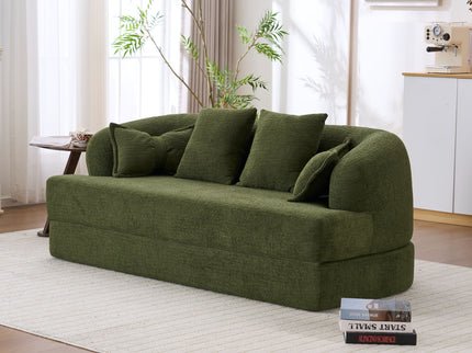 Foldable Sofa Bed, Boneless Couch Convertible Sleeper With 4 Pillows