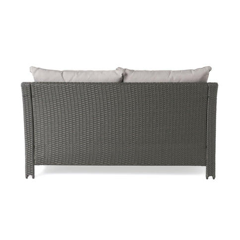Contemporary Antibes Loveseat & Table Set Outdoor - Gray