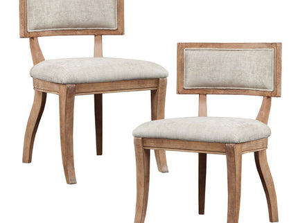 Classic Dining Chair With Curved Back (Set of 2) - Beige / Light Natural