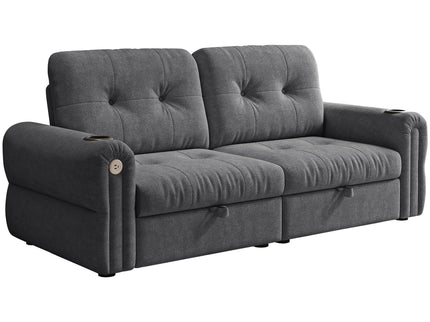 2 In 1 Convertible Sofa Bed For Living Room - Dark Gray - Fabric