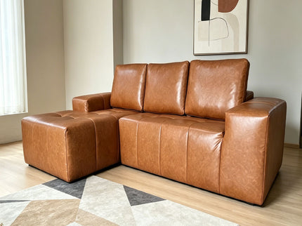 Deep Seat L - Shaped Modular Sectional Sofa For Living Room - Brown